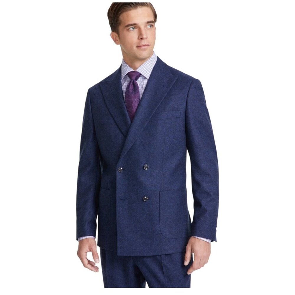Tommy Hilfiger Modern Double Breasted Suit Jacket Blazer Size 42L Blue MSRP $450